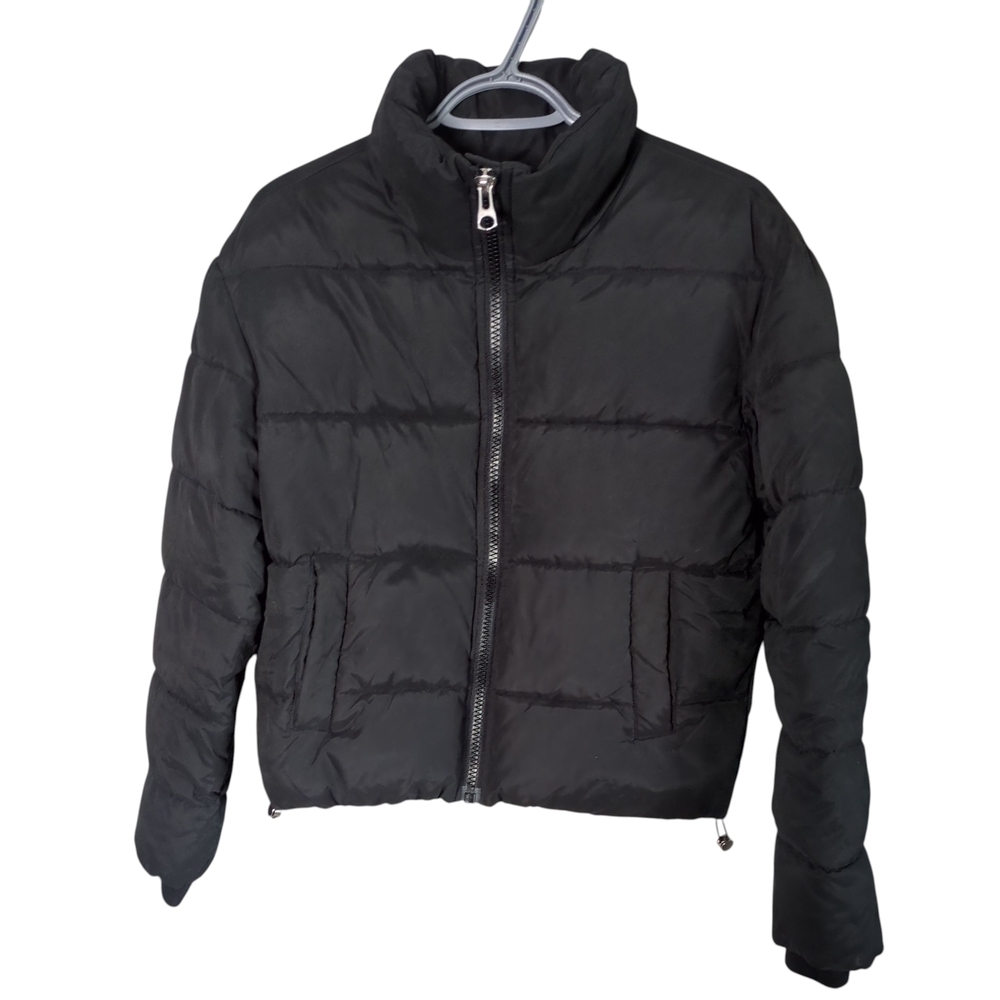 Ardene Mock Neck Puffer‎ Jacket Women's Black Size XS Short Style